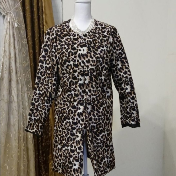 Leopard Print Coat Women Sexy Winter Warm Wind Coat